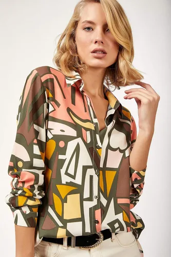 Vista 5 de Blusas para mujer, camisas casuales de manga larga con botones, XS-3XL