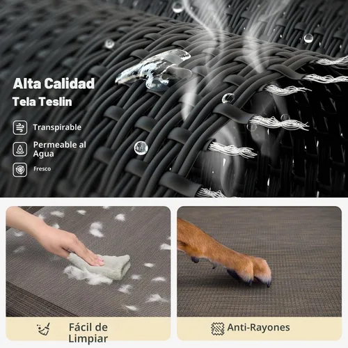 Vista 5 de Veehoo Cama elevada refrescante para perro con barandilla, cuna elevada para mascotas, para interiores y exteriores, cama para mascotas XXL