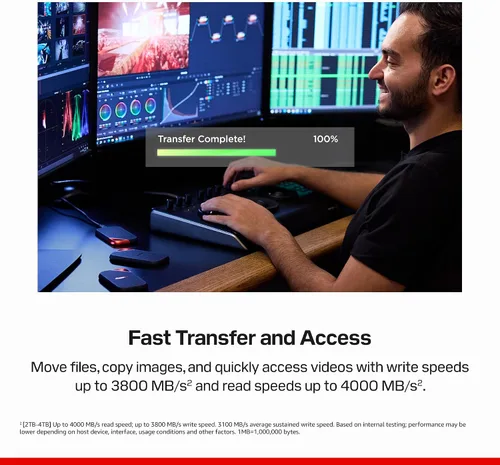 Vista 2 de Sandisk 4TB Extreme PRO Portable SSD, Up to 4000MB/s Read Speeds -New