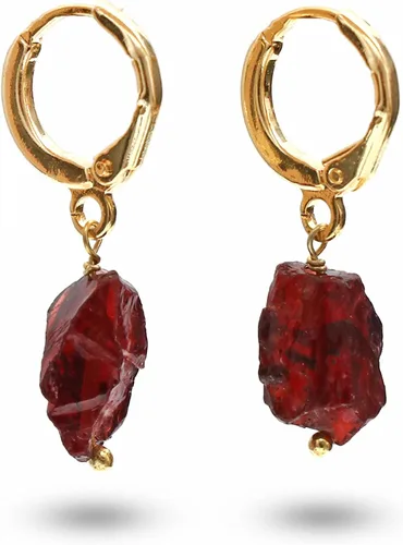 Vista 24 de Gempires Handmade Gemstone Hoop Earrings Raw Crystal Dangle Jewelry Hypoallergenic Gold Plated Lightweight Elegant Jewelry Gifts For Women