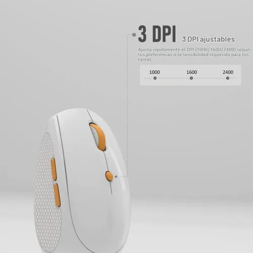 Vista 8 de Ratón inalámbrico silencioso para trabajo y estudio, Bluetooth de modo dual + receptor USB de 2.4G, recargable, cómodo para largas horas, compatible