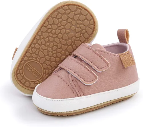 Vista 4 de Zapatos de bebé para niños y niñas, tenis de suela antideslizante, zapatos planos para primeros pasos, zapatos planos y perezosos