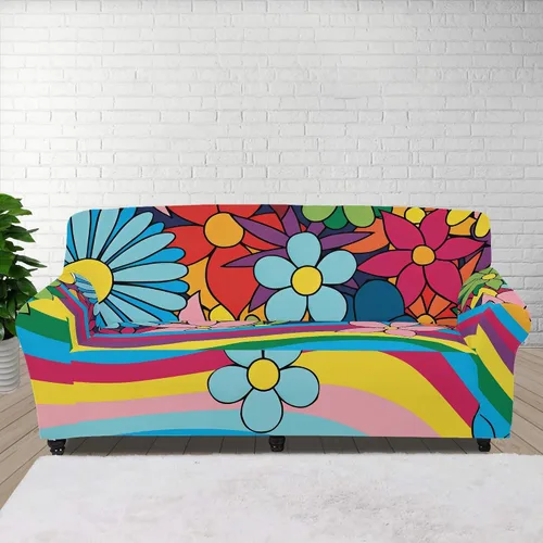 Vista 9 de Boatee Fundas de sofá de 1 pieza con diseño de copo de nieve azul, fundas elásticas para sofá, 1 cojín, protección de muebles, decoración para sala