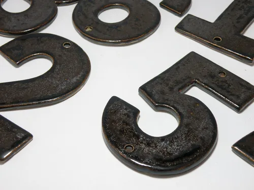 Vista 7 de Stoneware House Numbers, House Tiles, Ceramic house Address Numbers
