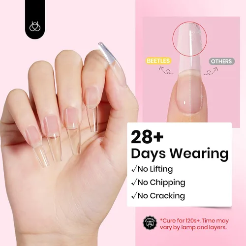 Vista 40 de Beetles Kit de Gel Duro para Uñas Clásico Neutro 3 Colores 9 en 1 Extensión de Uñas Esculpido de Alta Dureza para Profesionales de Salón Gel