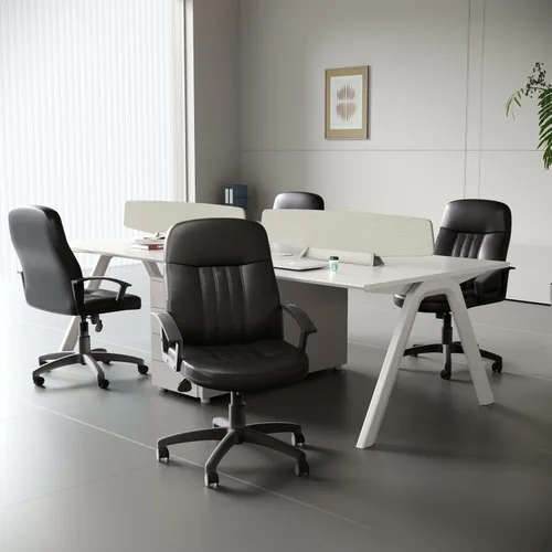 Vista 2 de Boss Office Products B8106 Silla ejecutiva de cuero en negro, respaldo medio