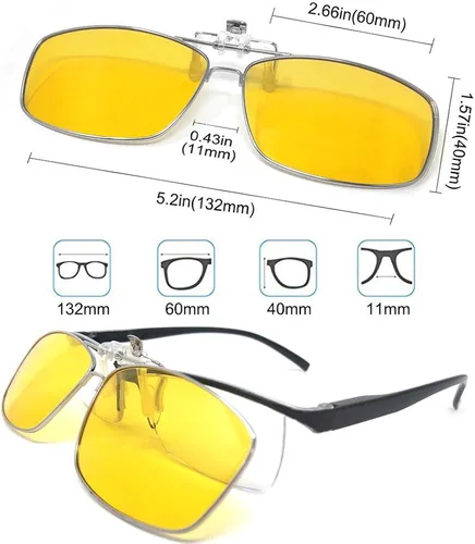 Vista 6 de TERAISE Polarized Clip-on Sunglasses with Flip Up Function Suitable Driving Sports