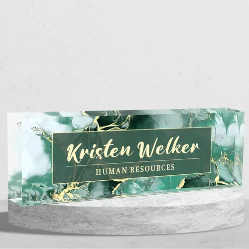 Vista 24 de Placa de nombre de escritorio personalizada, placa de identificación acrílica personalizada para decoración de escritorios, regalos