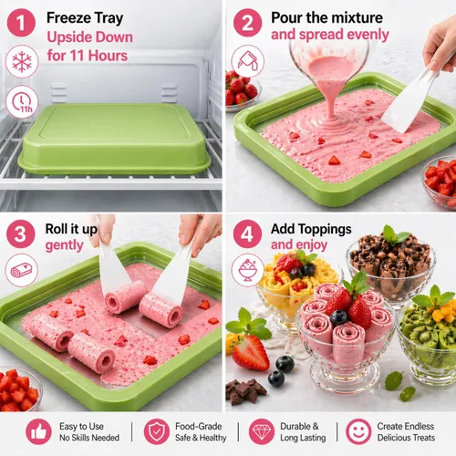 Vista 3 de Máquina para hacer helados, máquina para hacer helados en casa, sin lácteos y congelado, máquina de helado de encimera sin electricidad con pala