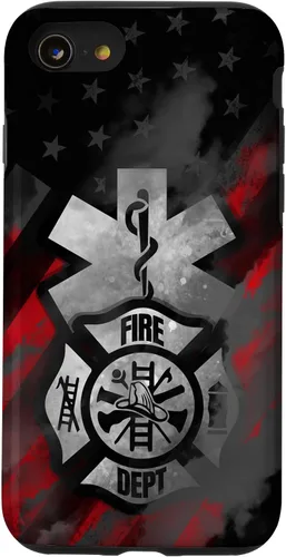 Vista 18 de EMT EMS Firefighter Red Smoke Line USA American Flag Case for iPhone 17