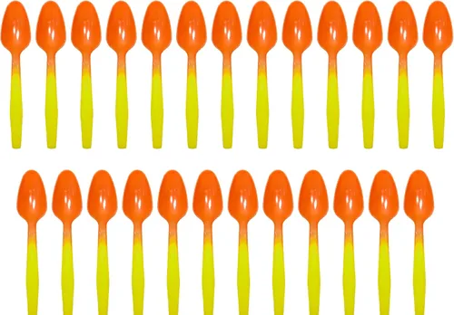 Vista 2 de Cucharas reutilizables de base biológica, paquete de 20, 5 colores, ideales para yogur, helado, helados, bebidas frías, empaquetadas en Estados