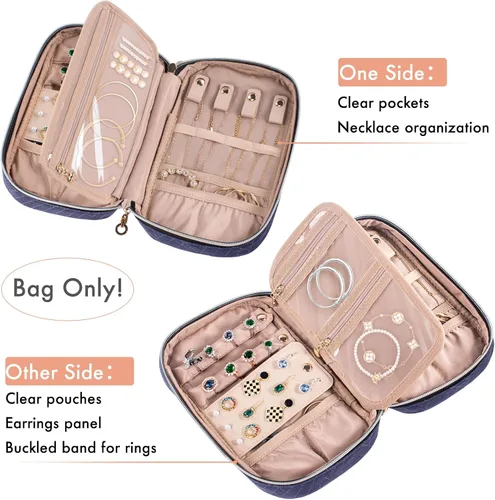 Vista 3 de Travel Jewelry Case Organizer - Small Jewelry Travel Organizer - Jewelry Holder Organizer Travel - Jewelry Travel Case for Tangel Free Necklace