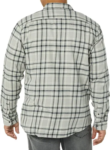 Vista 5 de Tienda Essentials Camisa de franela de manga larga con dos bolsillos para hombre