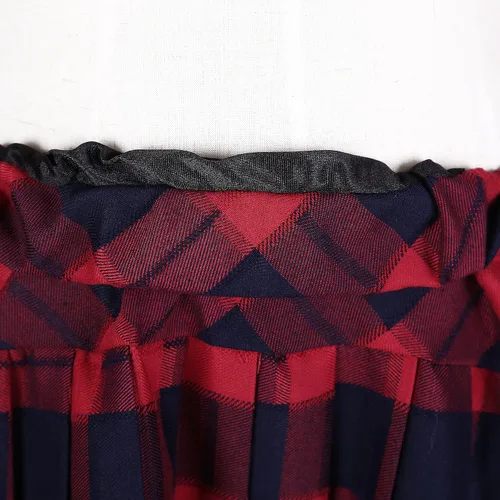Vista 6 de Falda plisada a cuadros con cintura elástica para mujer, minifalda de uniforme escolar