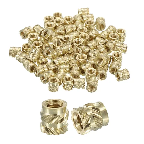 Vista 74 de uxcell Tuercas de inserción moleteadas, 100 piezas M1 x 1.5mm L x 2mm DE 3D Impresión de latón Tuercas de inserción roscadas hembras Insertos