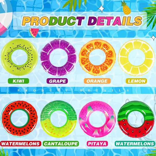 Vista 2 de Libima Flotadores inflables de piscina para adultos, anillos de natación, tubos de natación, flotadores para adultos, decoraciones hawaianas