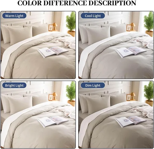 Vista 165 de NEXHOME PRO Funda de edredón Twin XL 100% algodón lavado, transpirable, duradera, texturizada, similar al lino, juego de ropa de cama para el hogar