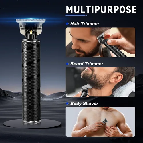 Vista 2 de Ufree Cortadora de barba para hombres, Cuchillas en T de separación cero, Cortapelos inalámbrico, Afeitadoras eléctricas para hombres, Kit de aseo