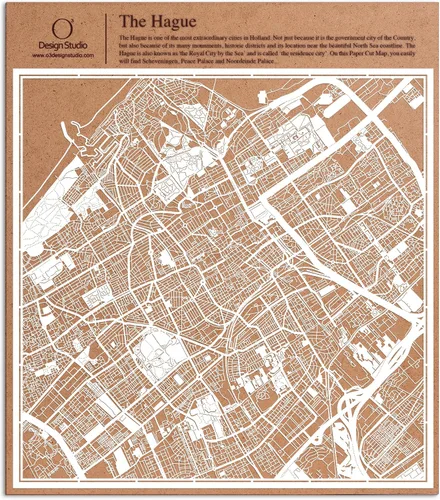 Vista 139 de O3 Design Studio Aberdeen - Mapa de papel cortado en papel blanco de 12 x 12 pulgadas