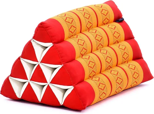 Vista 15 de Leewadee Cojín Thai Triangle – Cómodo respaldo para TV o lectura, almohada de cuña – Relleno natural ecológico Kapok 20 x 13 x 13 pulgadas, negro