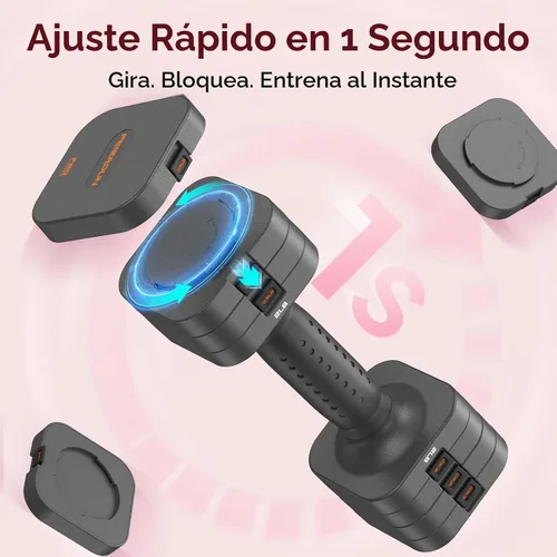 Vista 4 de FEIERDUN DB3 - Juego de mancuernas ajustables 5 en 1, 6 libras/10 libras, pesas ajustables para mujeres en casa, pesas de mano estables de doble