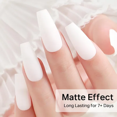 Vista 5 de MIZHSE Esmalte de uñas de secado rápido, esmalte de uñas blanco lechoso de secado al aire rápido, 15 ml de esmalte de uñas a base de agua regular