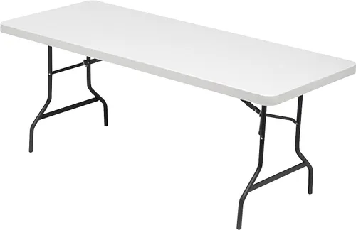 Vista 3 de Alera Mesa plegable rectangular de resina, 72 pulgadas de ancho x 30 pulgadas de profundidad x 29 horas, platino (ALE65600)