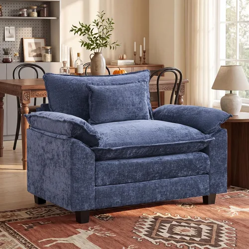 Vista 61 de Oprisen Sofá Seccional Modular, Cómodo Cloud Couch Sofá Seccional, Sofá Cama de Chenilla con Asiento Profundo con Almohadas Decorativas para Sala