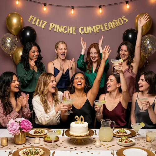 Vista 7 de Cartel de Feliz Pinche Cumpleaños con purpurina dorada preencordada, decoraciones divertidas de cumpleaños para hombres y mujeres, suministros