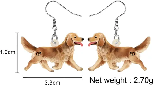 Vista 5 de Lindos aretes de acrílico para perro, diseño de perro salchicha y perro salchicha, joyería para regalar a chihuahua para mujeres y niñas, niños
