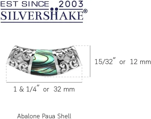Vista 2 de Silvershake Colgante de diapositiva con incrustaciones de filigrana de plata de ley 925 chapada en oro blanco