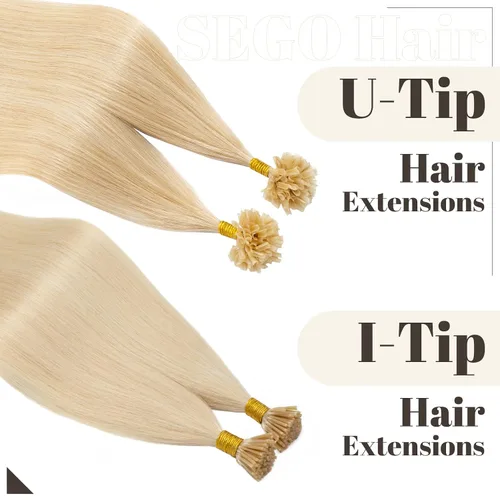 Vista 112 de SEGO Extensiones de cabello humano con micro cuentas, extensiones de cabello humano con micro bucle, lacio, natural, fusión fría, 1.76 oz/paquete