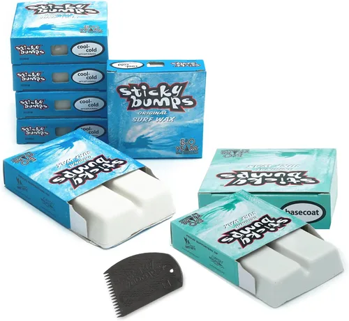 Vista 2 de Sticky Bumps Original surf Wax Cool-Cold Long-Lasting Surfboard Wax Great Bump Building for Surfing Non-Toxic, Nature-Safe for Surfboard