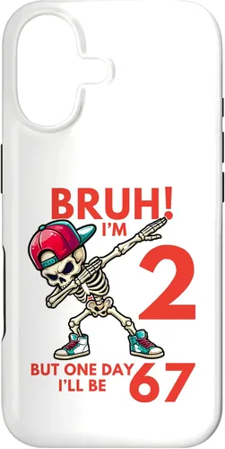 Vista 32 de Bruh I'm 2 But One-Day I'll Be 67 Retro 2nd Birthday Kids Case for iPhone XR