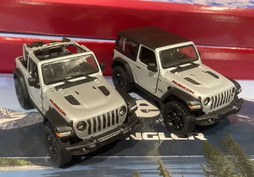 Vista 22 de KiNSMART - Vehículo de juguete modelo Jeep Wrangler Rubicon todoterreno 4x4 de 5 pulgadas, escala 1:34, réplica de coche de metal fundido
