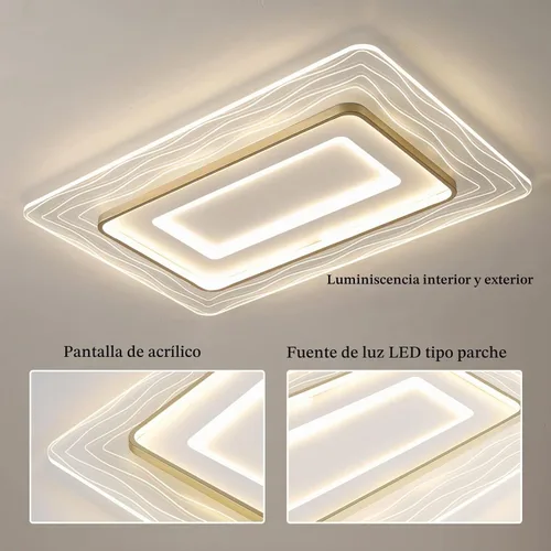 Vista 3 de TFCFL Lámpara de techo LED regulable, lámpara de techo LED ultradelgada de acrílico de montaje empotrado de 3500 K - 6000 K brillo LED lámpara