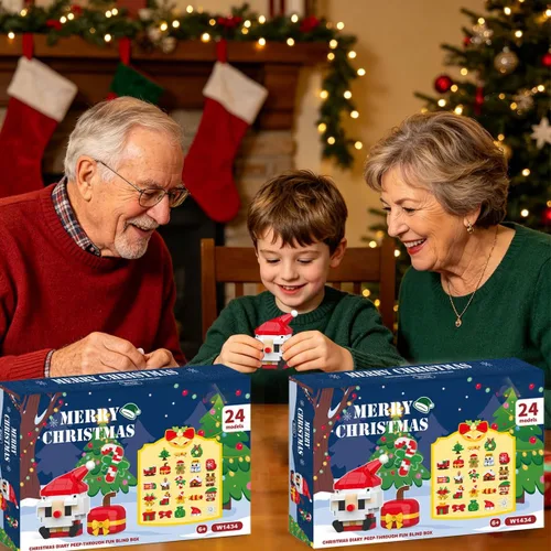Vista 7 de Christmas Advent Calendar 2026 Building Sets Compatible with Lego Christmas 24 Days Countdown Gifts 24 Packs Christmas Model Building Micro Blocks
