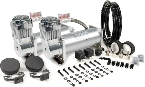 Vista 2 de VIAIR Compresor de aire dual 450C para suspensión neumática (paquete de 2) Compresor de ciclo de trabajo continuo de 12 V para tanques de aire