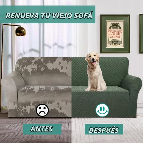 Vista 7 de YEMYHOM Funda para sofá con diseño jacquard de alta elasticidad, funda para silla de sala de estar, a prueba de mascotas, perros y gatos Verde