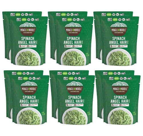 Vista 13 de Miracle Noodle Angel Hair Pasta - Fideos Shirataki a base de plantas, fideos Konjac, vegana, sin gluten, pasta baja en carbohidratos, paleo, fideos