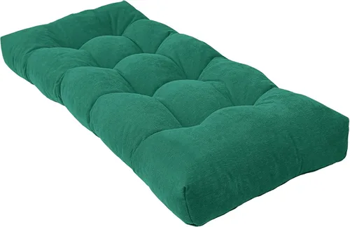 Vista 10 de Cojín de banco de 36 pulgadas - Chenilla, espuma viscoelástica de alta densidad, parte inferior antideslizante, cojín de asiento largo acolchado