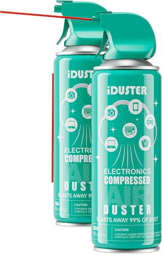 Vista 8 de iDuster Plumero de aire enlatado comprimido - Limpiador de teclado electrónico desechable para limpiar plumero