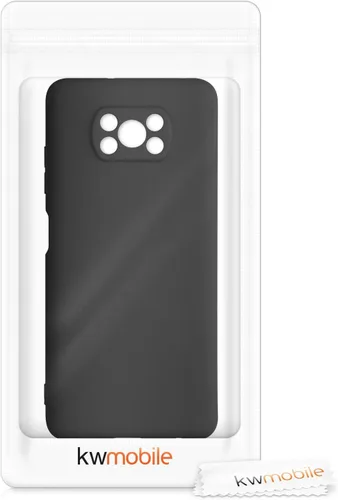 Vista 7 de kwmobile Funda compatible con Xiaomi Poco X3 NFC/Poco X3 Pro - Funda protectora de silicona TPU suave y delgada - Negro mate