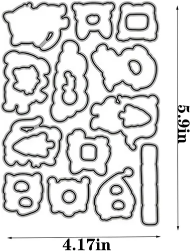 Vista 2 de Juego de sellos y troqueles transparentes de bola de nieve de invierno para hacer tarjetas, plantillas de corte para álbumes de recortes, álbum