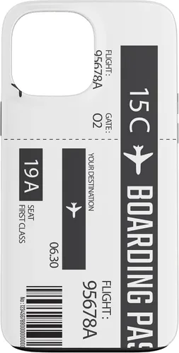 Vista 24 de Tarjeta de embarque de avión, boleto de avión, divertido estuche de regalo de viaje para iPhone 17