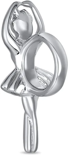 Vista 2 de Inspirational Pink White Dancer Prima Ballerina Shoes Ballet Slipper Dangling Bead Charm For Women Teen .925 Sterling Silver Fits European Bracelet