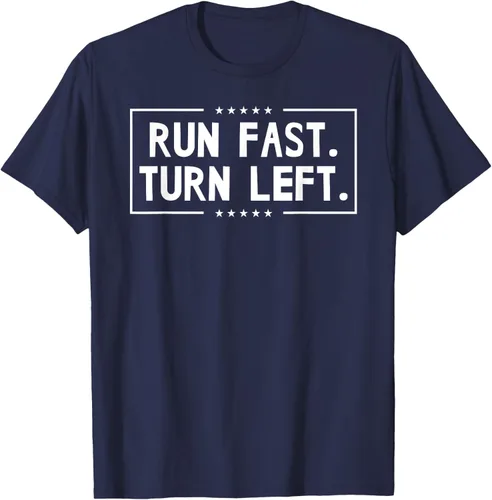 Vista 48 de Run Fast Turn Left - Camiseta para correr de pista y campo