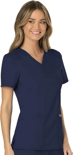 Vista 6 de Cherokee WW610 - Camiseta de ropa quirúrgica para mujer, estilo cruzado falso, para trabajar