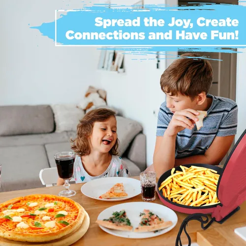 Vista 6 de Horno para Pizza Courant 30 cm Máquina para Pizzas, Nuevo y Mejorado con Manija de Enfriamiento Térmico Antiadherente, Horno para Pizza y Calzones