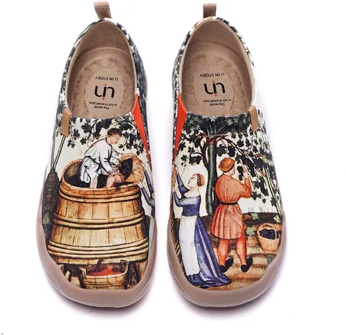 Vista 80 de UIN Mocasines casuales para mujer, de viaje, pintados, para caminar, ligeros, cómodos, de lona, tenis de moda